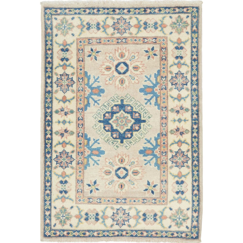 Tappeto Kazak Afghanistan beige grigio 60x85 Tappeto Kazak Afghanistan beige grigio 60x85