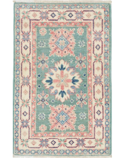 Tappeto Kazak Afghanistan beige verde 57x88