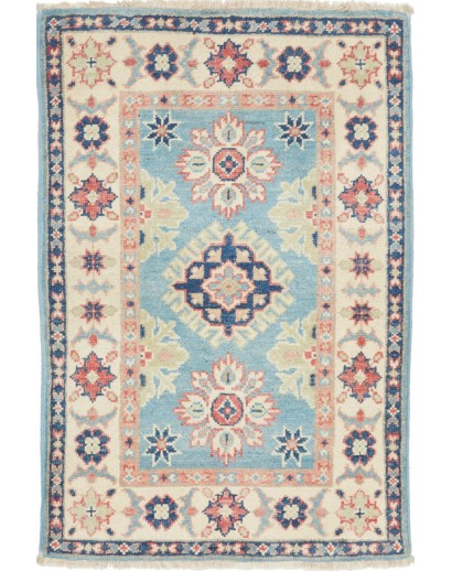 Tappeto Kazak Afghanistan beige azzurro 61x93