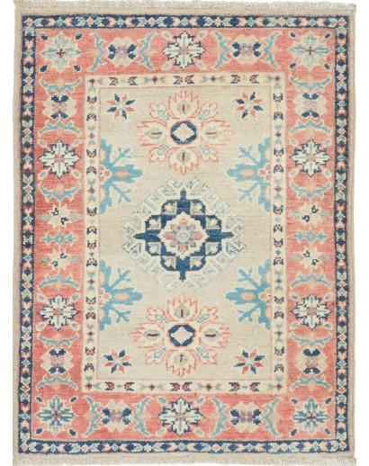 Tappeto Kazak Afghanistan beige azzurro 62x83