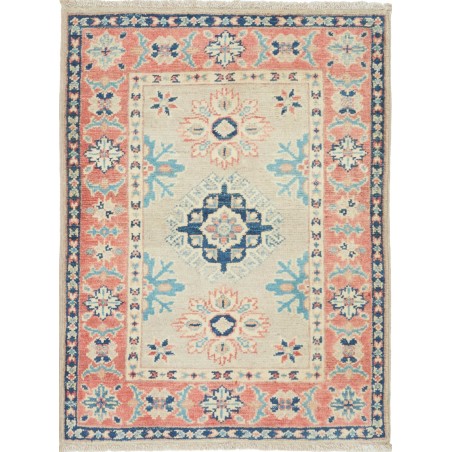 Tappeto Kazak Afghanistan beige azzurro 62x83