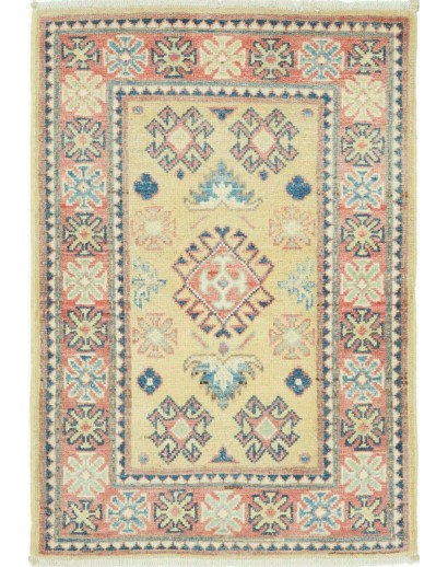 Tappeto Kazak Afghanistan marrone azzurro 62x90