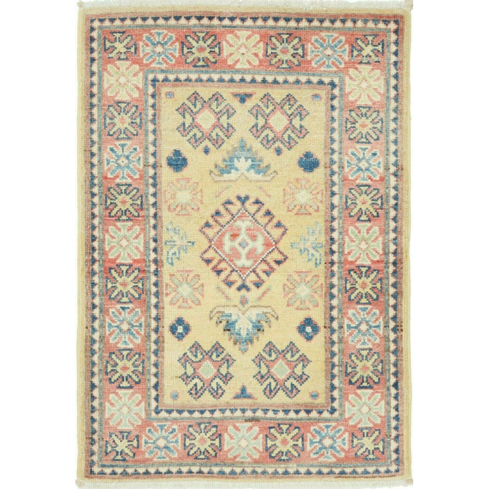 Tappeto Kazak Afghanistan marrone azzurro 62x90 Tappeto Kazak Afghanistan marrone azzurro 62x90