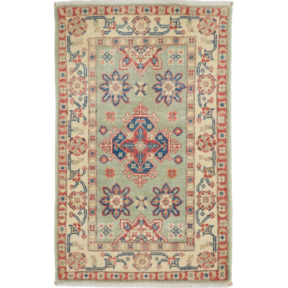 Tappeto Kazak Afghanistan marrone azzurro 57x91 Tappeto Kazak Afghanistan marrone azzurro 57x91