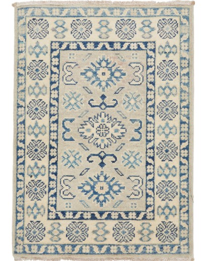 Tappeto Kazak Afghanistan beige azzurro 66x93