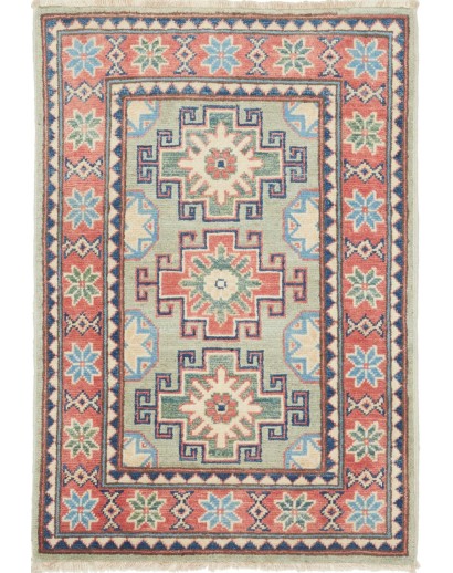 Tappeto Kazak Afghanistan azzurro marrone 61x89