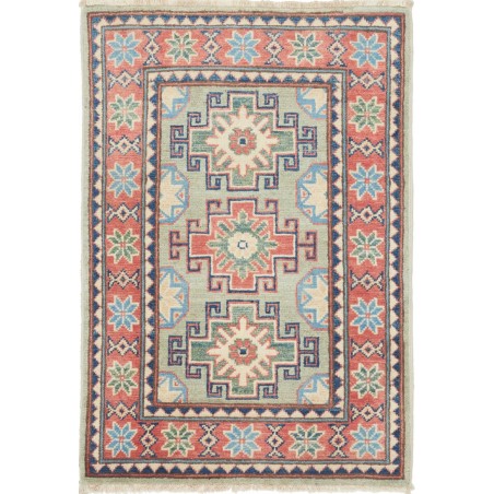 Tappeto Kazak Afghanistan azzurro marrone 61x89