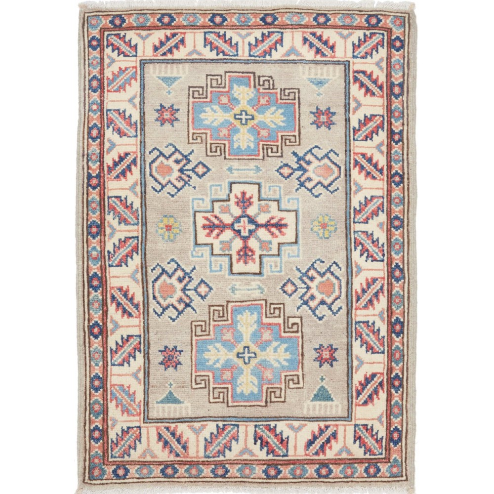 Tappeto Kazak Afghanistan beige bianco 61x91 Tappeto Kazak Afghanistan beige bianco 61x91