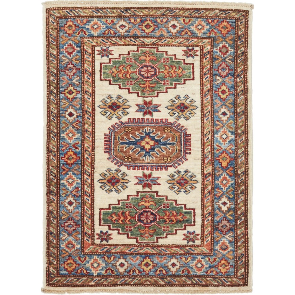 Tappeto Kazak Fine Pakistan azzurro bianco 63x87