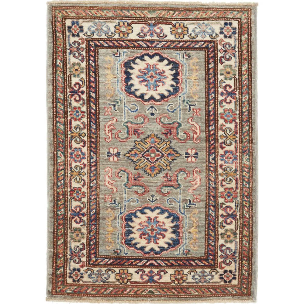 Tappeto Kazak Fine Pakistan marrone grigio 61x88 Tappeto Kazak Fine Pakistan marrone grigio 61x88
