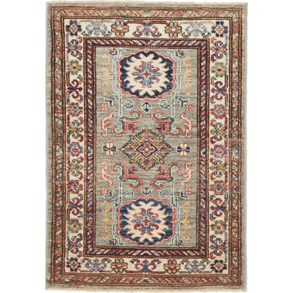 Tappeto Kazak Fine Pakistan marrone azzurro 62x88 Tappeto Kazak Fine Pakistan marrone azzurro 62x88