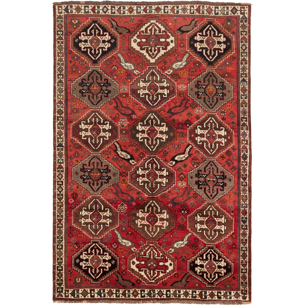 Tappeto Shiraz Fine Persia marrone giallo 168x254 Tappeto Shiraz Fine Persia marrone giallo 168x254