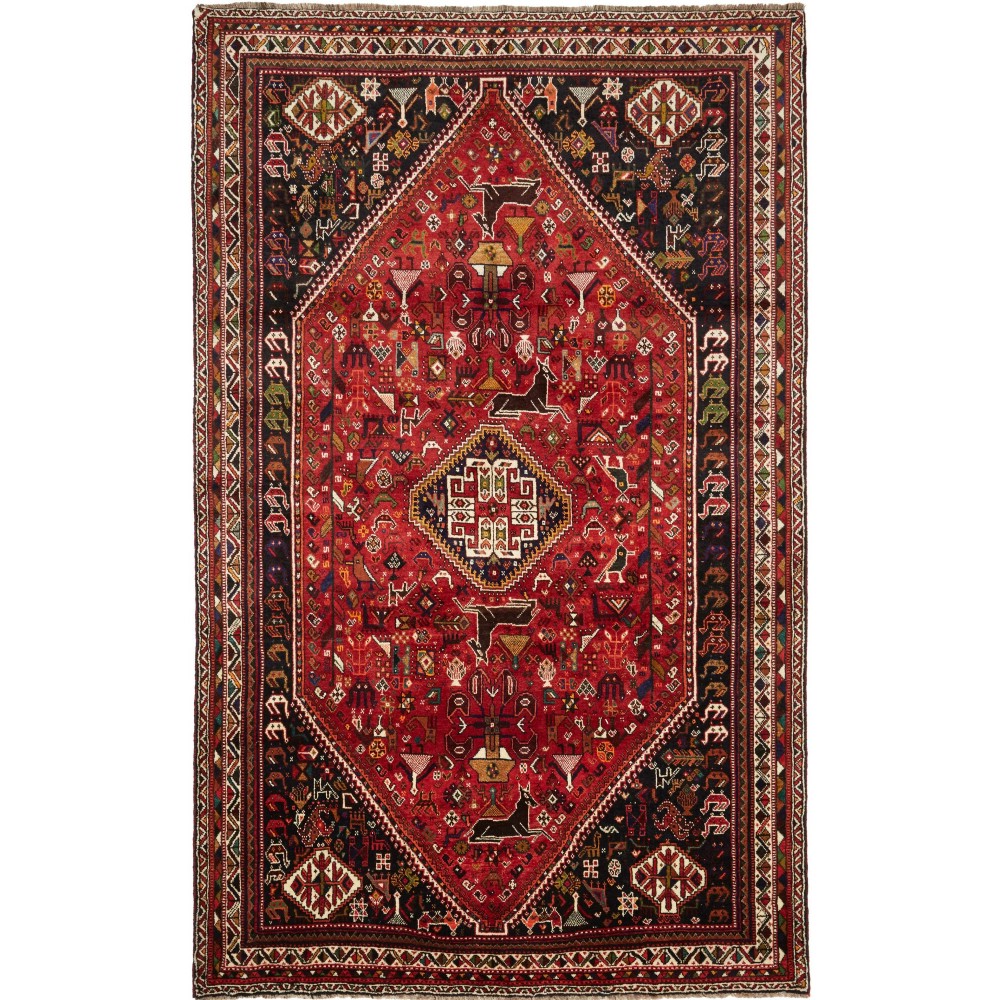 Tappeto Shiraz Persia marrone blu 183x295 Tappeto Shiraz Persia marrone blu 183x295