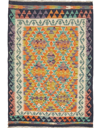 Tappeto Kilim Afghanistan marrone grigio 97x148