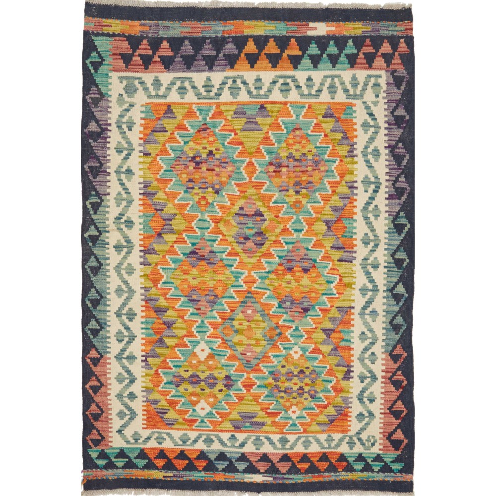 Tappeto Kilim Afghanistan marrone grigio 97x148