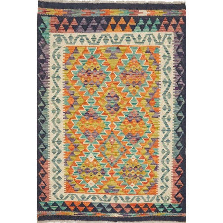 Tappeto Kilim Afghanistan marrone grigio 97x148