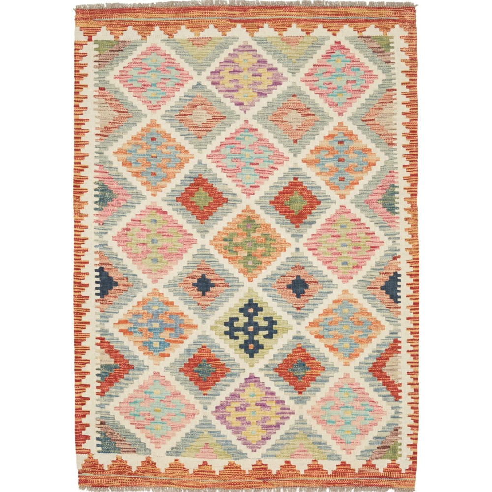 Tappeto Kilim Afghanistan marrone beige 102x147
