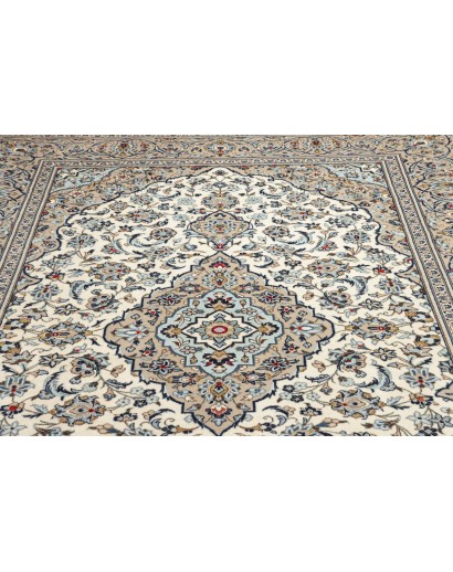 Tappeto Kashan Persia beige verde 202x322