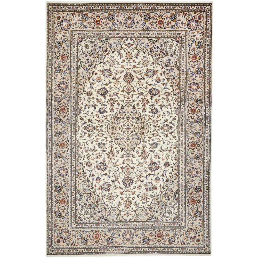 Tappeto Kashan Persia bianco grigio 200x305 Tappeto Kashan Persia bianco grigio 200x305
