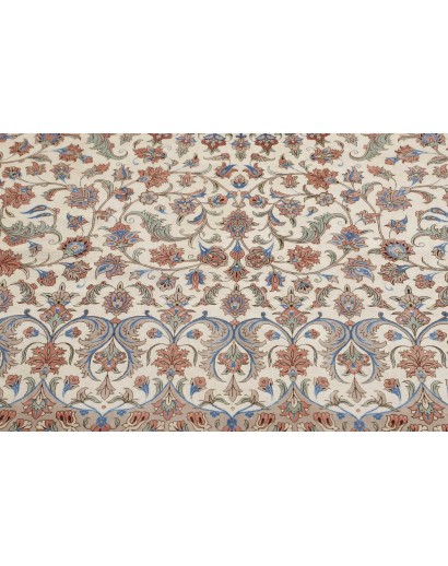 Tappeto Ghom seta Persia marrone bianco 394x620