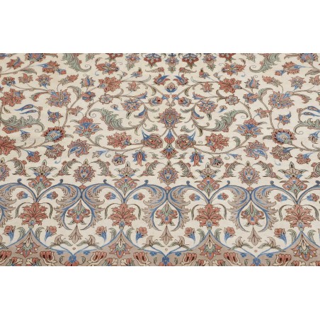 Tappeto Ghom seta Persia marrone bianco 394x620