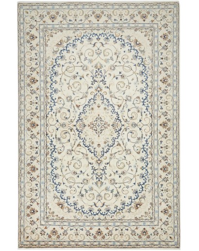 Tappeto Kashan Persia bianco grigio 194x296