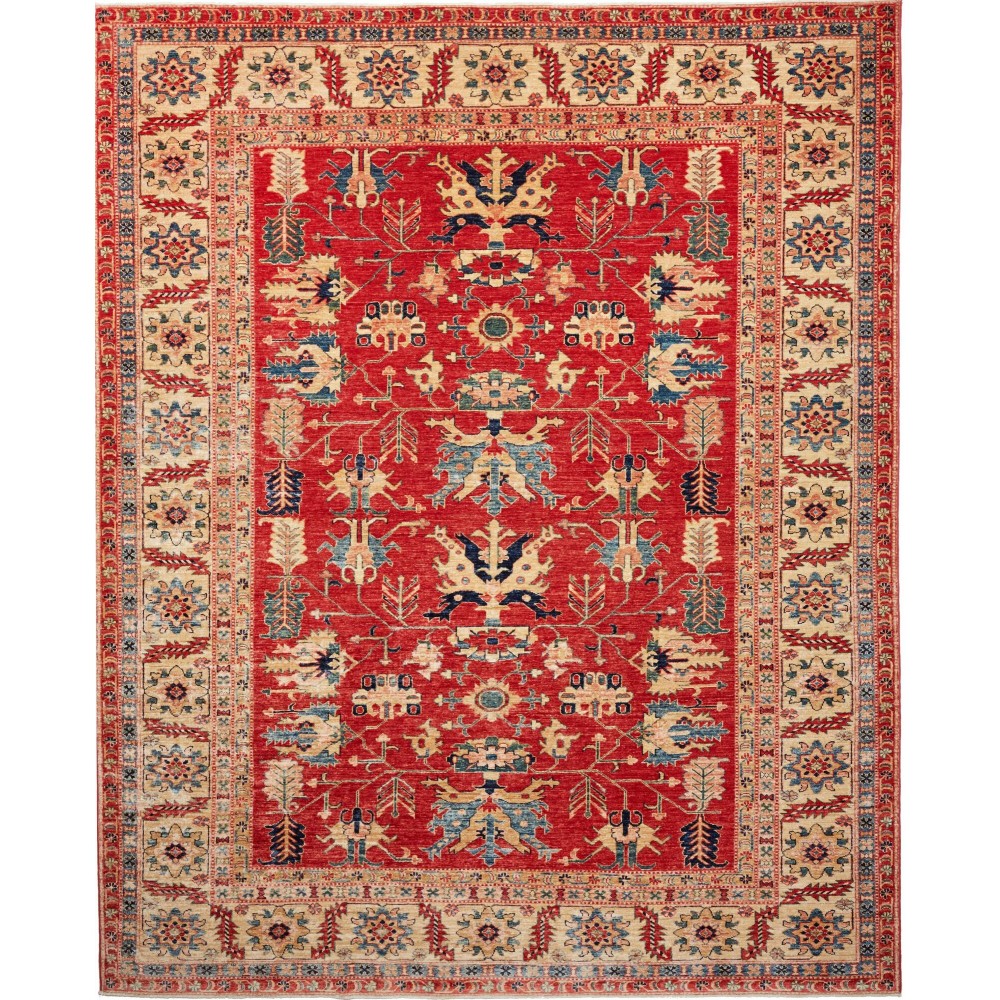 Tappeto Kazak Fine Pakistan rosso grigio 251x303 Tappeto Kazak Fine Pakistan rosso grigio 251x303