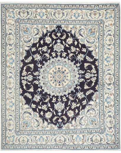 Tappeto Nain Kashmar Persia bianco grigio 206x252