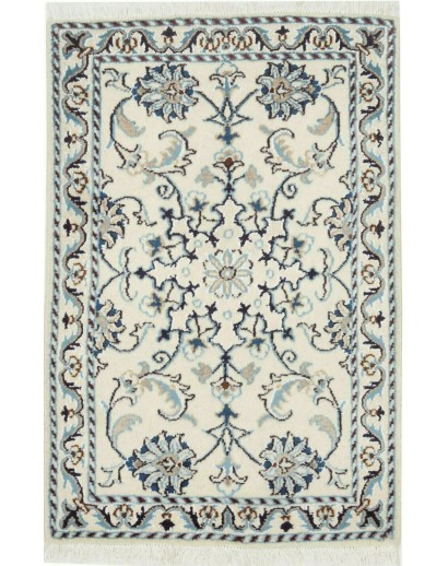 Tappeto Nain Kashmar Persia bianco azzurro 60x90