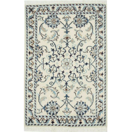 Tappeto Nain Kashmar Persia bianco azzurro 60x90