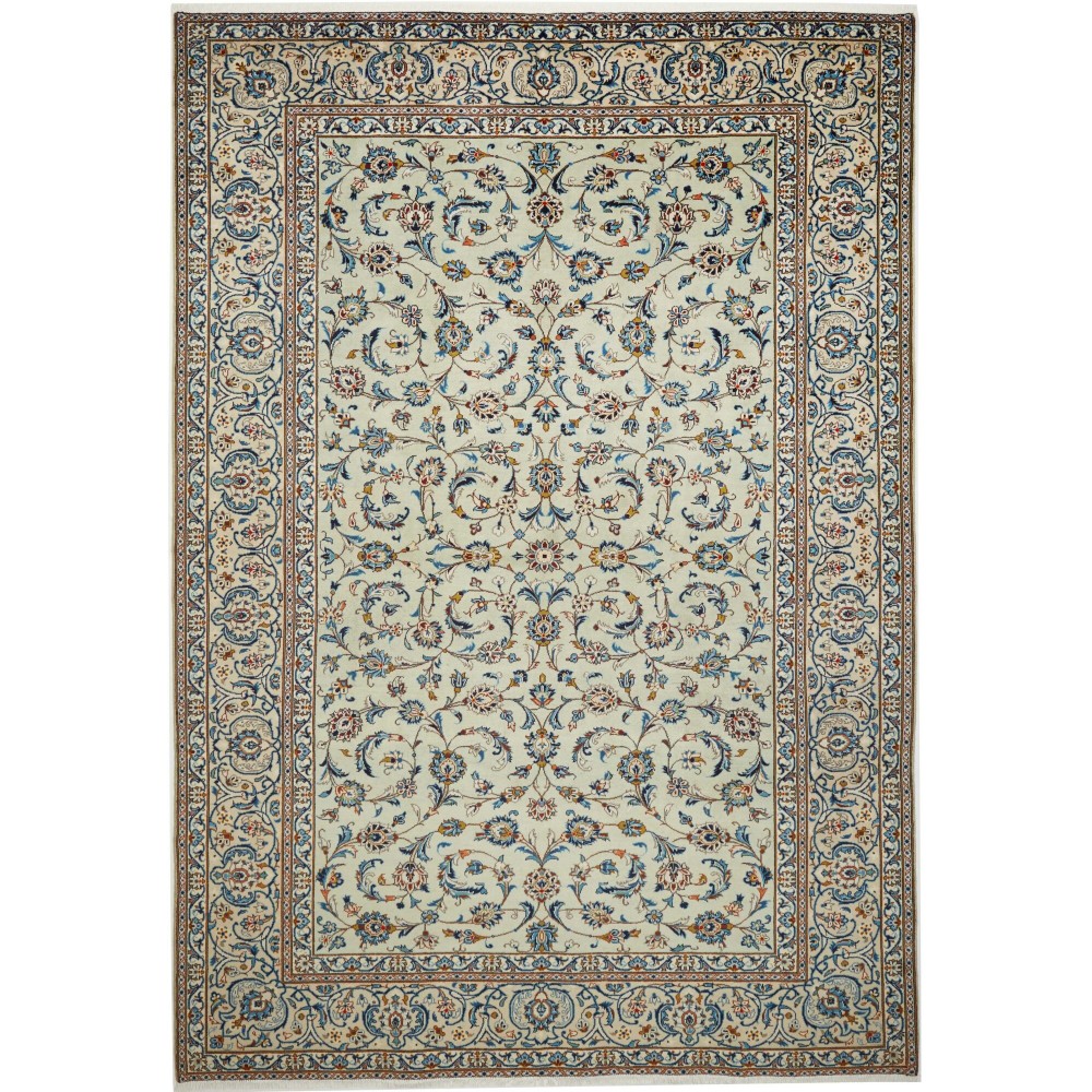 Tappeto Kashan Persia beige verde 243x350 Tappeto Kashan Persia beige verde 243x350