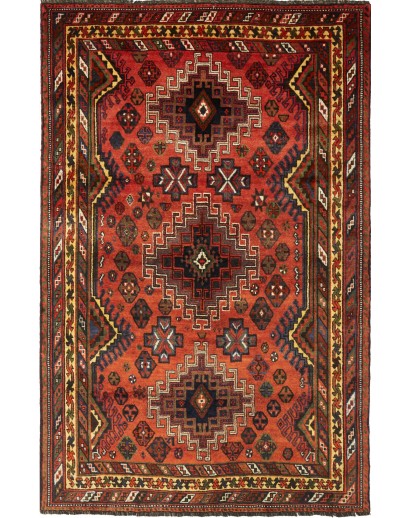 Tappeto Shiraz Persia verde rosso 160x250
