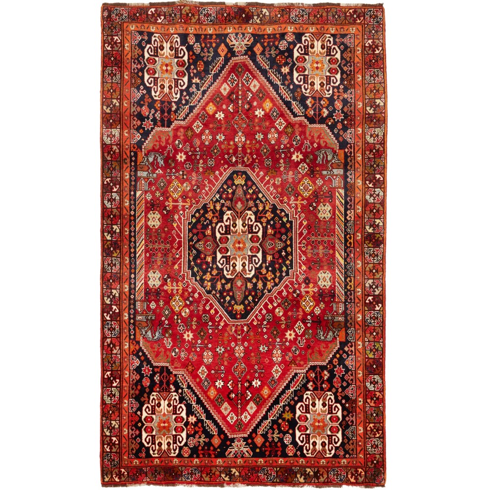 Tappeto Shiraz Fine Persia marrone giallo 158x263 Tappeto Shiraz Fine Persia marrone giallo 158x263
