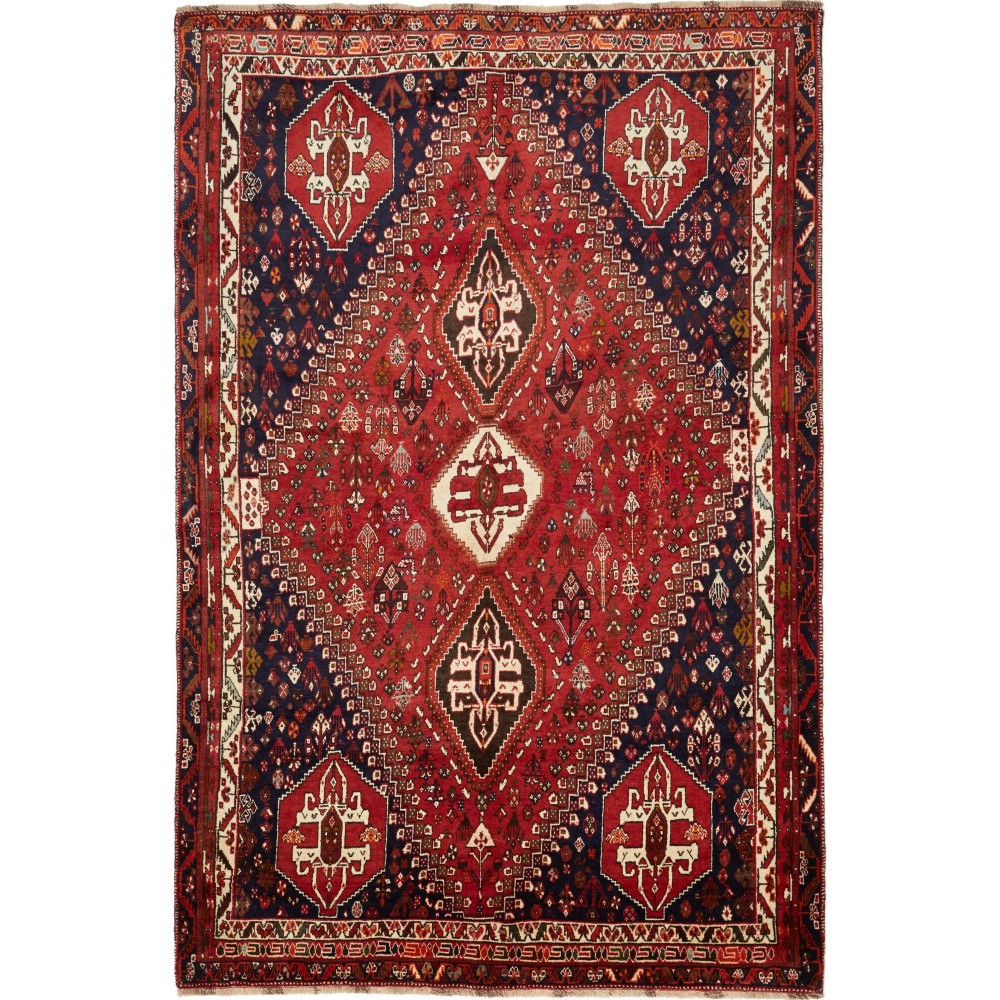 Tappeto Shiraz Persia marrone blu 187x283 Tappeto Shiraz Persia marrone blu 187x283