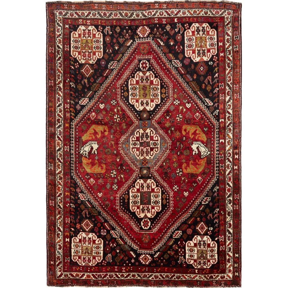 Tappeto Shiraz Persia marrone giallo 182x270 Tappeto Shiraz Persia marrone giallo 182x270
