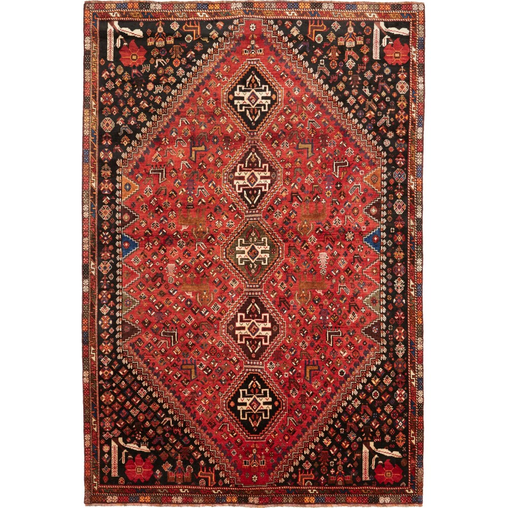 Tappeto Shiraz Persia marrone giallo 163x285 Tappeto Shiraz Persia marrone giallo 163x285