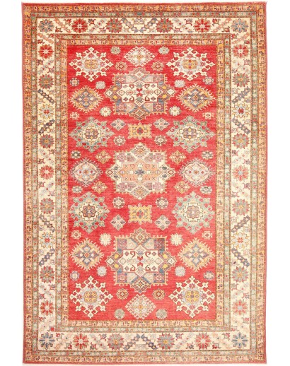Tappeto Kazak Fine Pakistan marrone giallo 214x311