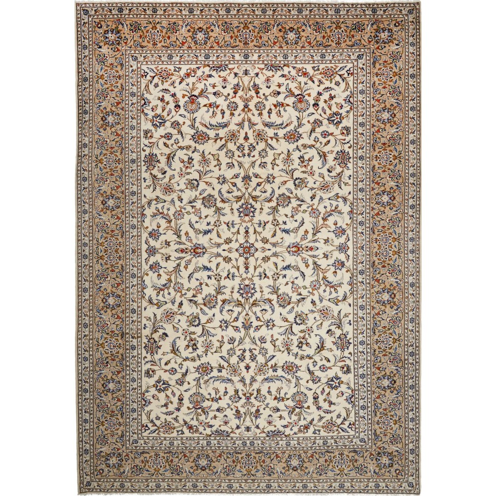 Tappeto Kashan Persia beige marrone 258x367 Tappeto Kashan Persia beige marrone 258x367