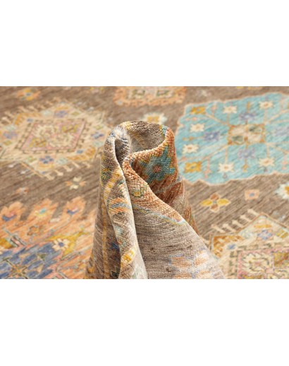 Tappeto Kazak Fine Pakistan marrone bianco 360x466