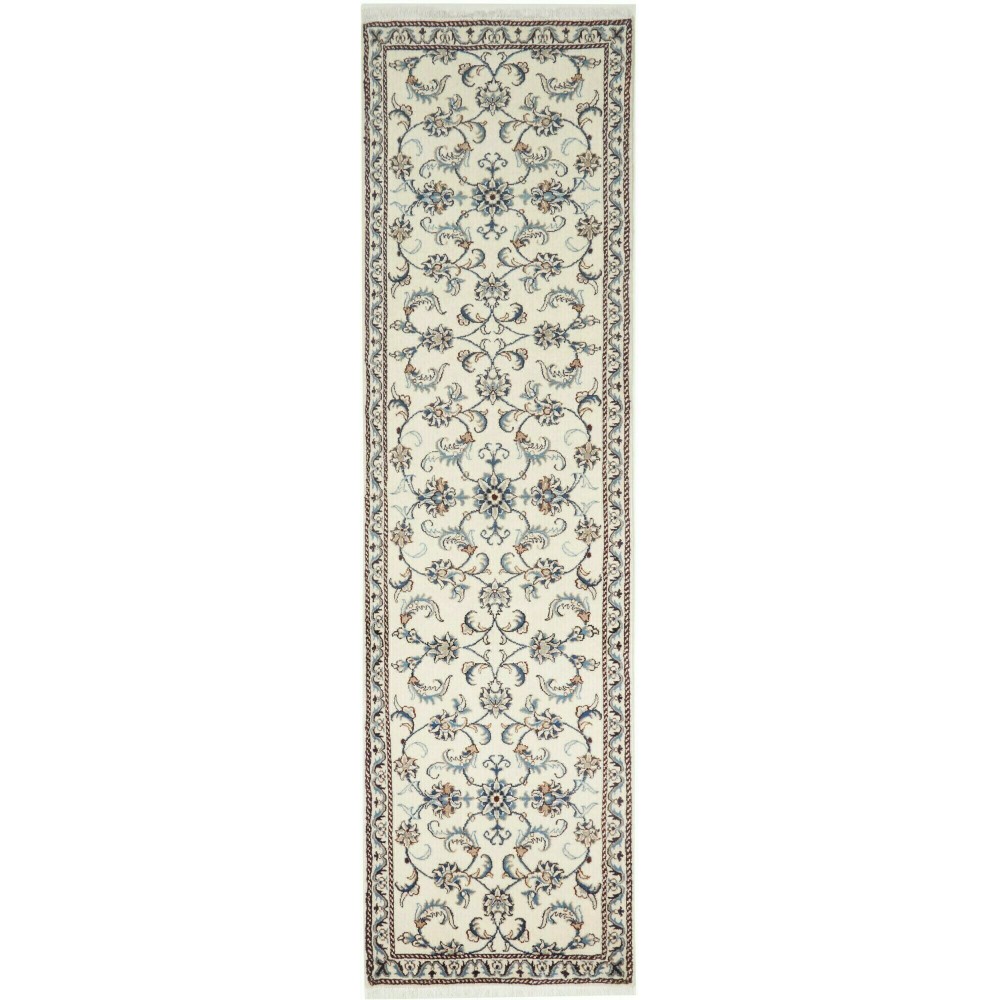 Tappeto Nain Kashmar Persia bianco 78x290 Tappeto Nain Kashmar Persia bianco 78x290