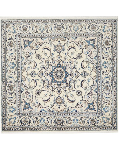 Tappeto Nain Kashmar Persia bianco grigio 200x190