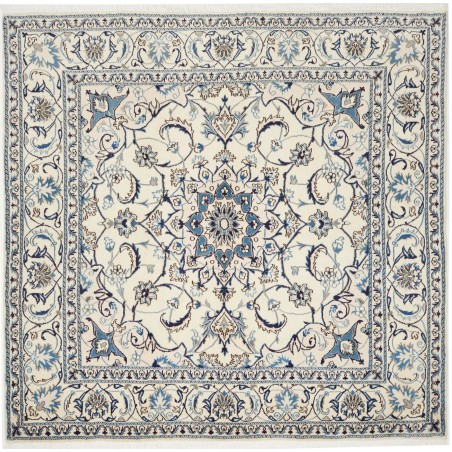 Tappeto Nain Kashmar Persia bianco grigio 200x190