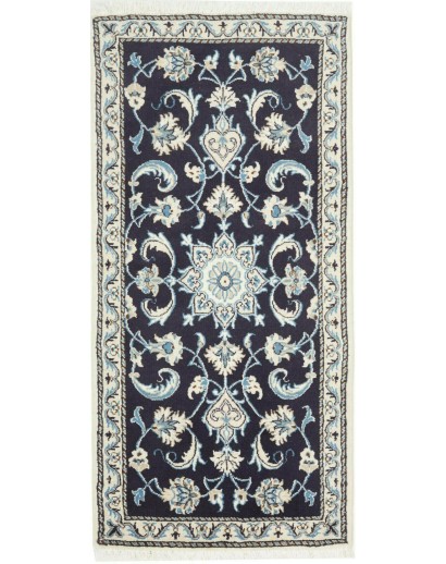 Tappeto Nain Kashmar Persia bianco azzurro 70x133