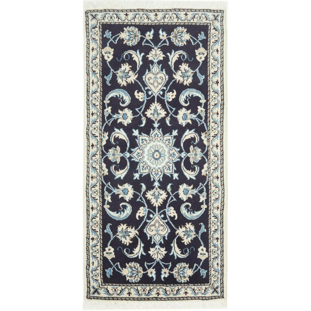 Tappeto Nain Kashmar Persia bianco grigio 65x138 Tappeto Nain Kashmar Persia bianco grigio 65x138