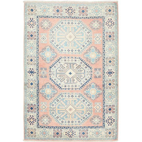 Tappeto Kazak Afghanistan bianco azzurro 98x143
