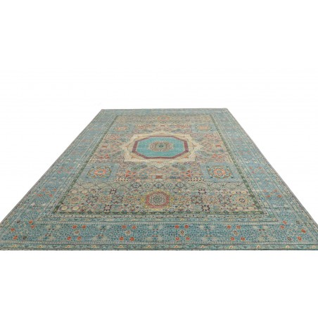 Tappeto Mamlouk Pakistan azzurro verde 278x377