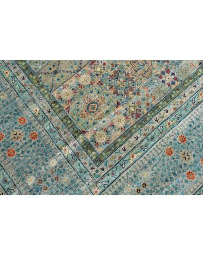 Tappeto Mamlouk Pakistan azzurro verde 278x377
