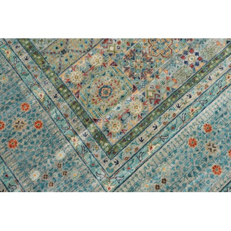 Tappeto Mamlouk Pakistan azzurro verde 278x377