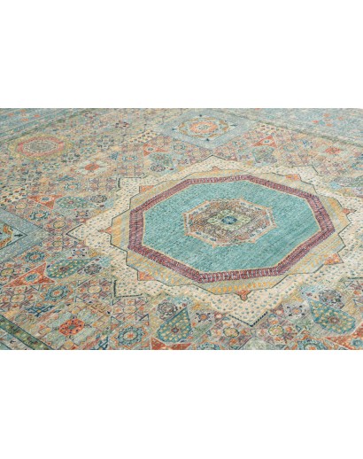 Tappeto Mamlouk Pakistan azzurro verde 278x377