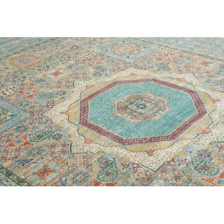 Tappeto Mamlouk Pakistan azzurro verde 278x377